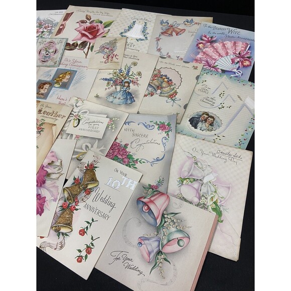 Midcentury Vintage 40s/50 Wedding 25 Cards Signed Paper Ephemera Scrapbook Annev - Picture 4 of 14